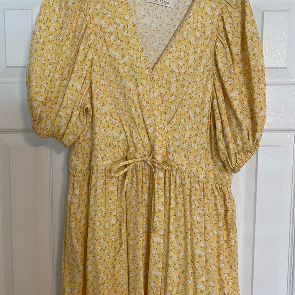 Christy Dawn Yellow Floral Midi Dress - Picture 2 of 4
